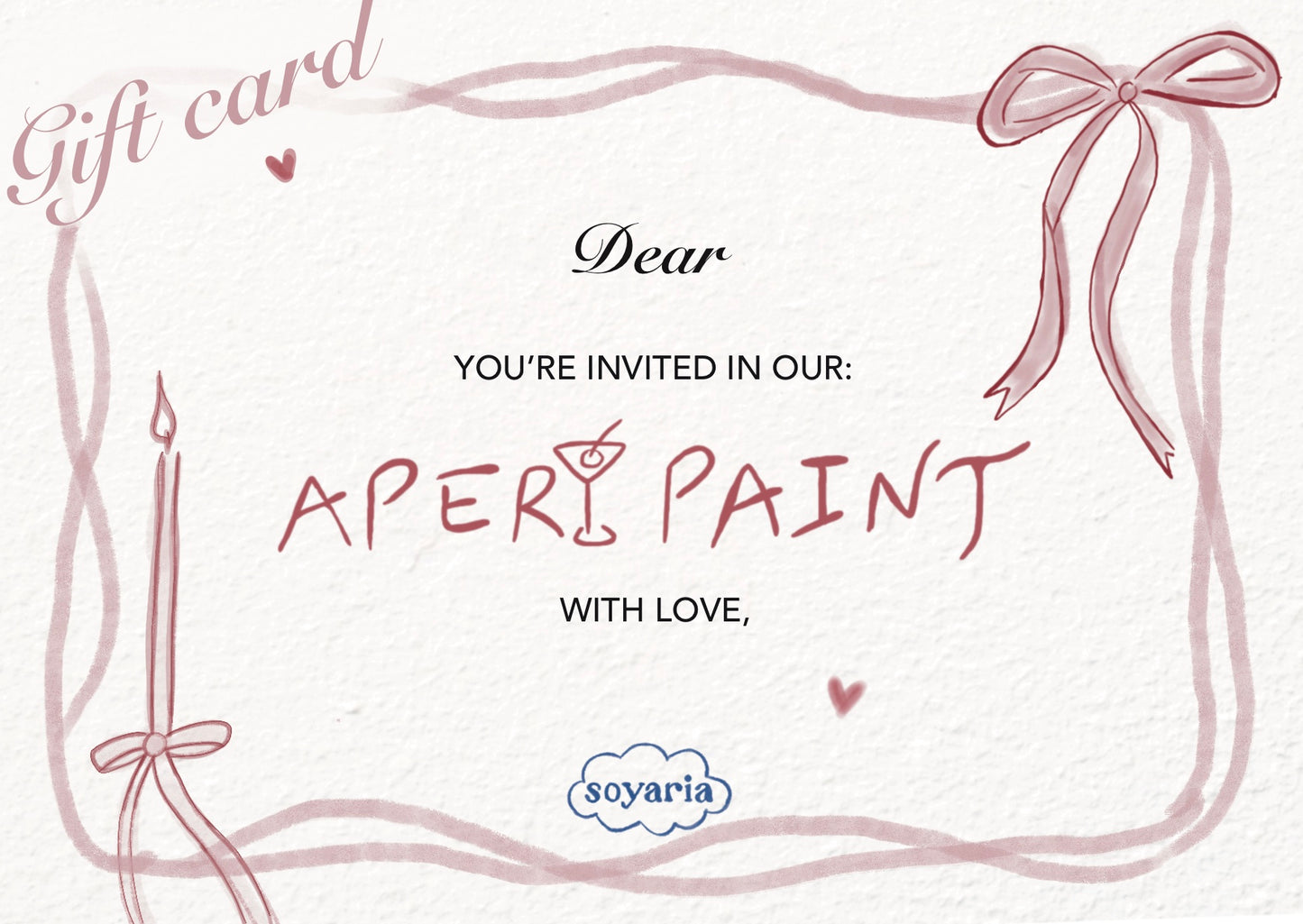 Gift card, Aperi Paint experience.