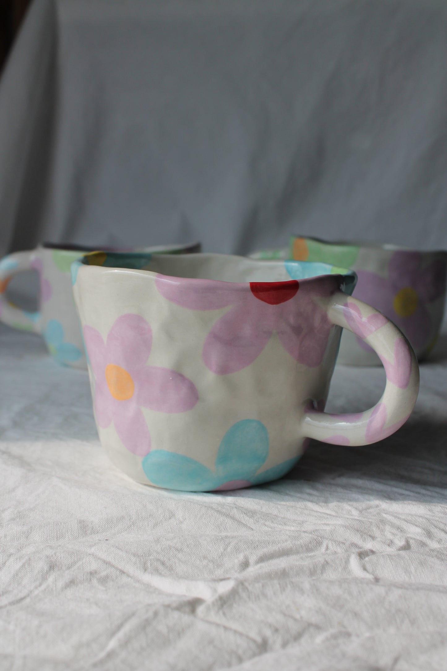 Handmade ceramic Flowers big tall