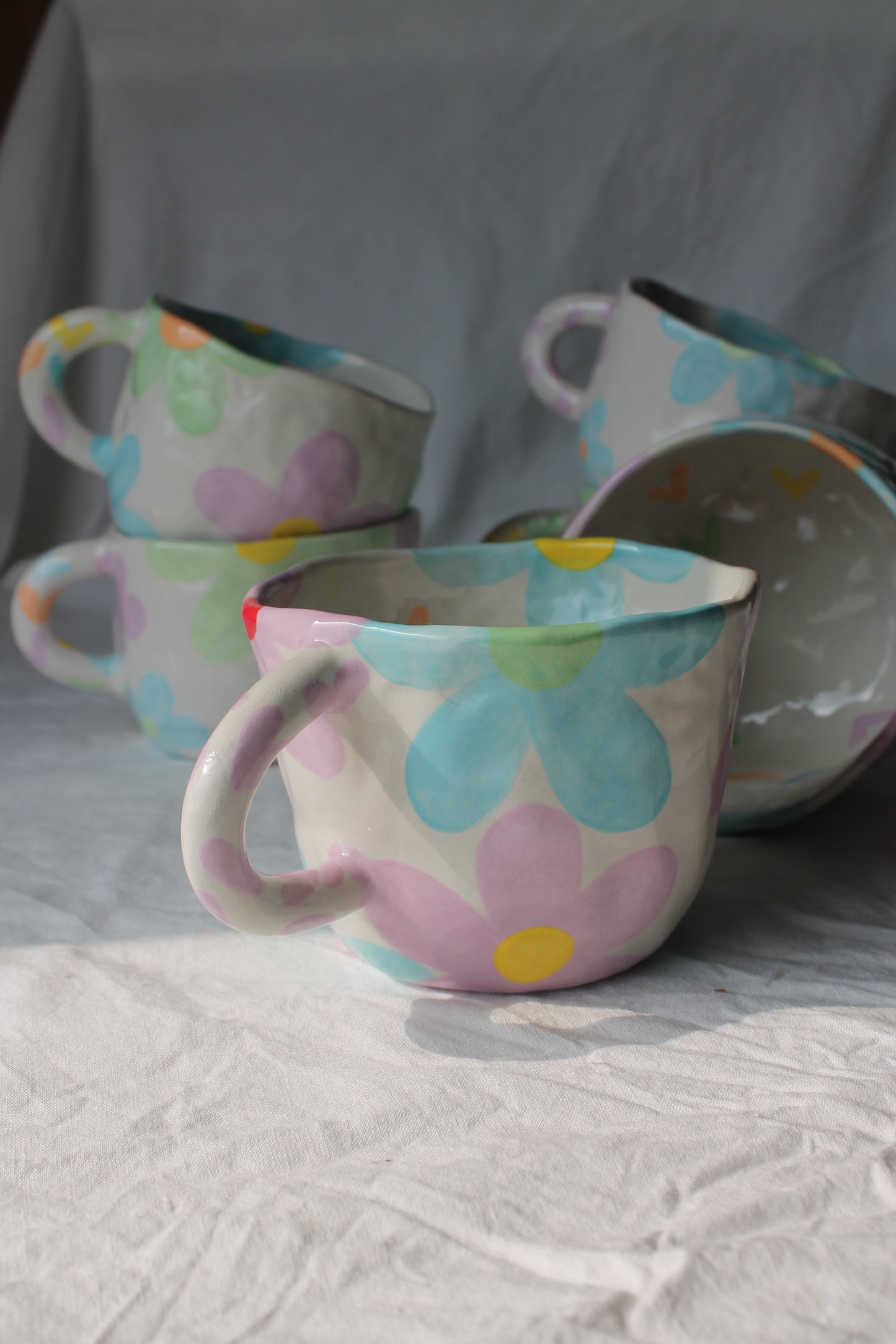 Handmade ceramic Flowers big tall
