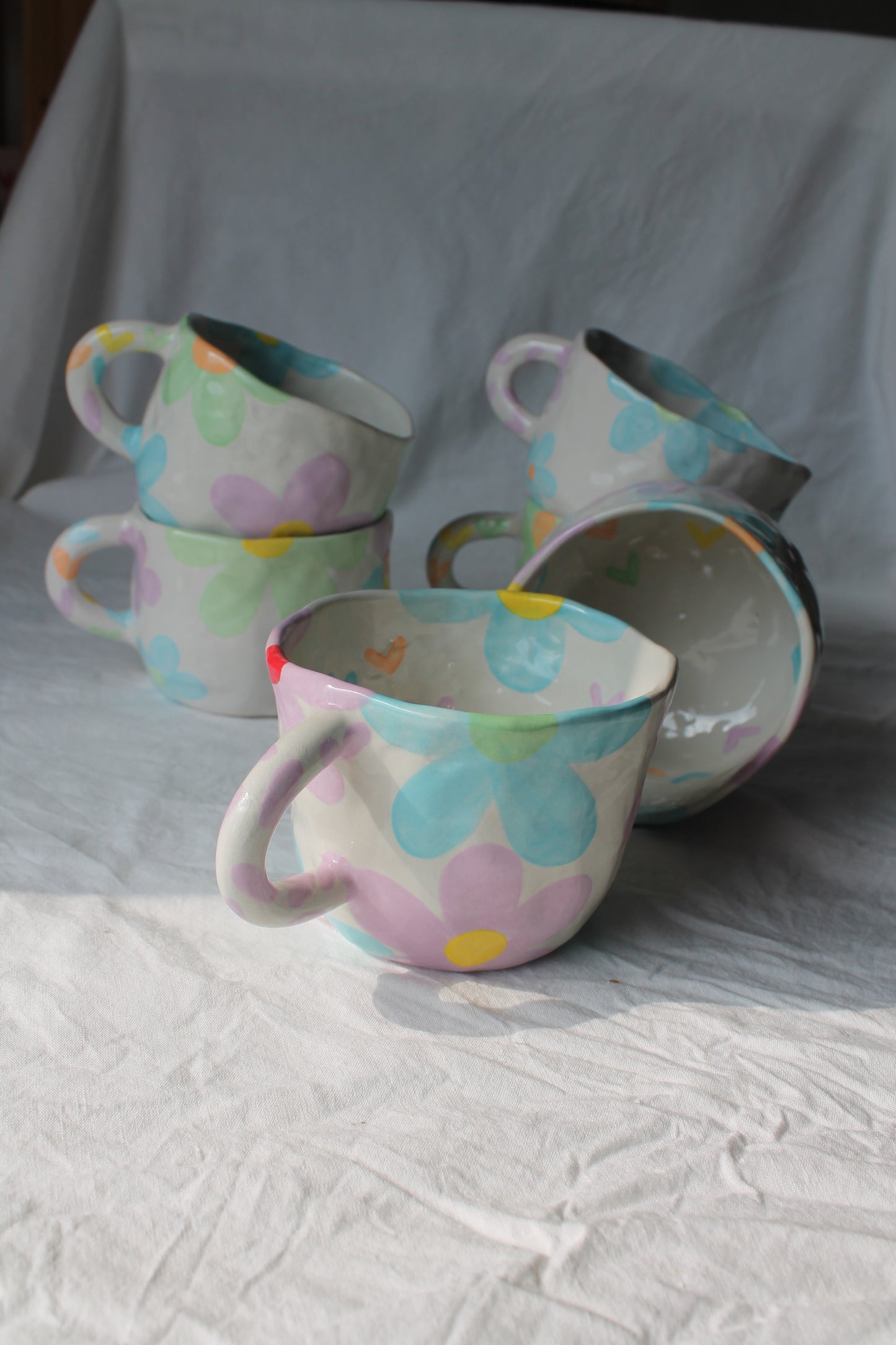 Handmade ceramic Flowers big tall